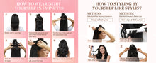 Load image into Gallery viewer, GOO GOO Clip in Hair Extensions Human Hair, 14inch 120g 7Pcs, #1B Natural black, Hair extensions for women, Human Hair Extensions Clip in