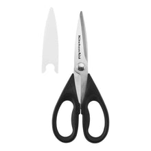 Load image into Gallery viewer, KitchenAid All Purpose Kitchen Shears with Protective Sheath Durable Stainless Steel Scissors, Dishwasher Safe, Soft Grip Comfort Handle, 8.72 Inch, Black