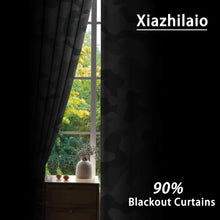 Load image into Gallery viewer, Xiazhilaio 52 x 84 Inch Blackout Curtains with Gray Camouflage Print, Modern Casual Military-Inspired Style Room Darkening Drapes for Bedroom Living Room Window Treatments, 2 Panels