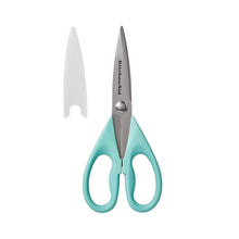 Load image into Gallery viewer, KitchenAid All Purpose Kitchen Shears with Protective Sheath Durable Stainless Steel Scissors, Dishwasher Safe, Soft Grip Comfort Handle, 8.72 Inch, Aqua Sky