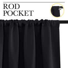 Load image into Gallery viewer, NICETOWN Halloween Black Blackout Curtain Blinds - Solid Thermal Insulated Window Treatment Blackout Drapes/Draperies for Bedroom (2 Panels, 42 inches Wide by 63 inches Long, Black)