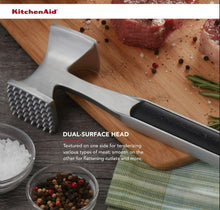 Load image into Gallery viewer, KitchenAid Gourmet Multi Sided Meat Tenderizer for Pounding Meats, Nuts, Shellfish, ect, Hang Hole for Easy Storage, Hand Wash, One Size, Black