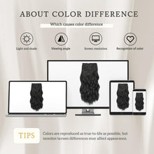 Load image into Gallery viewer, Fliace Clip in Black Hair Extensions for Women, Thick Double Weft Wavy Soft Hair & Blends Well Long Hairpieces(20inch, 6pcs, Natural Black)