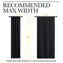 Load image into Gallery viewer, NICETOWN Halloween Black Blackout Curtain Blinds - Solid Thermal Insulated Window Treatment Blackout Drapes/Draperies for Bedroom (2 Panels, 42 inches Wide by 63 inches Long, Black)