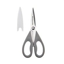 Load image into Gallery viewer, KitchenAid All Purpose Kitchen Shears with Protective Sheath Durable Stainless Steel Scissors, Dishwasher Safe, Soft Grip Comfort Handle, 8.72 Inch, Gray