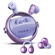 Load image into Gallery viewer, 2 in 1 Clip on Open Ear Headphones Wireless Earbuds, 0 Delay Bluetooth 6.0, Ultra-Long 140H Play, Auto L-R Recognition Touch Control, Hybrid Noise Reduction for Work Fitness Daily Use, Ctbuds Purple