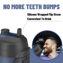 Load image into Gallery viewer, Zukro 1 Gallon Water Jug, One Gallon Large Triple Wall Insulated Metal Jug With Straw and Spout, No Sweat 128 oz Stainless Steel Sport Water Bottle Keeps Cold 48 Hours for Outdoors, Cotton