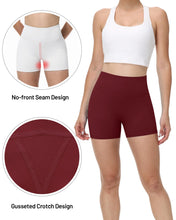 Load image into Gallery viewer, Runhit No Front Seam Biker Shorts for Women - 3'' High Waisted Workout Gym Yoga Volleyball Spandex Booty Shorts with Tummy Control Wine Red Medium