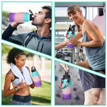Load image into Gallery viewer, Insulated Stainless Steel Water Bottle - 32/40/64/128 oz Water Bottles with Straw & Spout Lids, Paracord Handle and Carrier Pouch, Workout Water Flask Bottle for Women Men Sport Activities