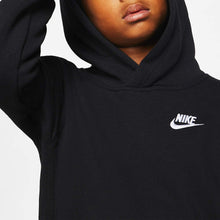 Load image into Gallery viewer, Nike Boy's NSW Pull Over Hoodie Club, Black/White, Small