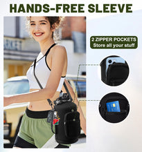 Load image into Gallery viewer, 1 Gallon Insulated Water Bottle - with Straw & Auto Chug Lid, Paracord Handle, Bottle Sleeve, 128 oz Stainless Steel Water Bottle, Large Metal Gallon Water Jug Canteen for Sport Work