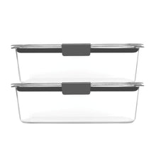Load image into Gallery viewer, Rubbermaid Brilliance BPA-Free Food Storage Containers with Lids, Airtight Clear Set of 2 (9.6 Cup), Ideal for Lunch, Meal Prep, and Leftovers