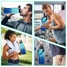 Load image into Gallery viewer, DIGJUPER Stainless Steel Water Bottle 40oz - Insulated Water Bottle with Straw & Spout Lids, Survival Paracord, Strap Sleeve, Protective Cup Mat, Wide Mouth Thermo Jug Flask for Sports Gym or Office