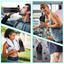 Load image into Gallery viewer, Vacuum Insulated Water Bottle 40oz - w/Straw Lid & Spout Lid, Carrier Bag, Paracord Handle, Bottle Boot, Stainless Steel Water Bottle for Adults, Wide Mouth Thermo Bottle Flask Cold-48H Hot-24H