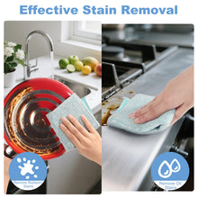 Load image into Gallery viewer, TIVERAIN 10pcs New Upgrade 2-Layer Microfiber Wire Dishcloth,Non-Scratch Wire Dishwashing Rags for Wet and Dry,Metal Scrubbers, Kitchen Miracle Cleaning Dish Rags for Cookware,Sinks, Dishes,Stove,Blue