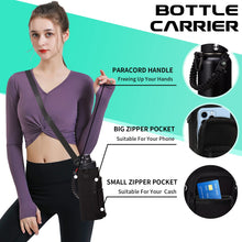 Load image into Gallery viewer, 32-40-64OZ Stainless Steel Water Bottle - Black Water Bottle with Straw & Spout Lid, Paracord Handle & Bottle Sleeve, Insulated Vacuum Water Flask Double-Wall Metal Thermo Cup Canteen for Gym School