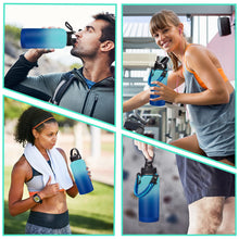 Load image into Gallery viewer, DIGJUPER Stainless Steel Flask Water Bottle - 32oz/40oz/64oz Insulated Water Bottle with Straw & Spout Lids, Paracord Handle, Strap Sleeve, Protective Cup Mat, Hydro Thermo Perfect for Sports Office
