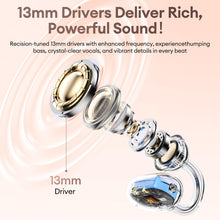 Load image into Gallery viewer, 2 in 1 Clip on Open Ear Headphones Wireless Earbuds, 0 Delay Bluetooth 6.0, Ultra-long 140H Play, Auto L-R Recognition Touch Control, Hybrid Noise Reduction for Work Fitness Daily Use,Ctbuds Rose Gold