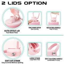 Load image into Gallery viewer, 40 oz Insulated Water Bottles with Straw & Auto Chug Lid, Paracord Handle, Metal Flask Keep Cold-48H & Hot-24H, Double Vacuum Stainless Steel Travel Jug with Carrying Case for Gym Workout Running