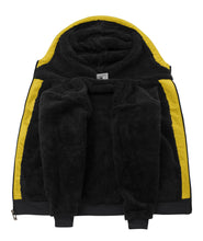 Load image into Gallery viewer, SECOOD Kids Hoodie Fleece Jacket Warm Sherpa Lined Zip Up Hooded Sweatshirt Soft Winter Coat Boys Girls School Outerwear D Yellow