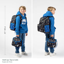Load image into Gallery viewer, Roots Essential 3-in-1 Matching Water Resistant Kids Backpack and Lunch Bag Set with Bonus Pencil Case - Made from 100% Recycled Fabrics -22.5 litres, Blue Green Camo