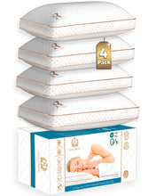 Load image into Gallery viewer, Royal Therapy Queen Memory Foam Pillows 4-Pack - Shredded Memory Foam Pillow for All Sleep Positions - Medium Firm Pillow with Adjustable Loft, Bamboo Rayon Cover, CertiPUR-US, Oeko-TEX Certified