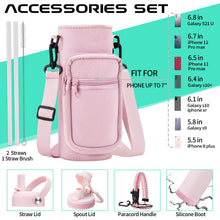 Load image into Gallery viewer, 40 oz Insulated Water Bottles with Straw & Auto Chug Lid, Paracord Handle, Metal Flask Keep Cold-48H & Hot-24H, Double Vacuum Stainless Steel Travel Jug with Carrying Case for Gym Workout Running