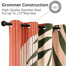 Load image into Gallery viewer, ZYLLGLOW Mid Century Modern Curtains Set Thick Cotton Boho Curtain Blackout for Bedroom Bohemian Style Decor Window Leaf Print Classical Drapes for Living Dining Room 2 Panels, W52''×L108''