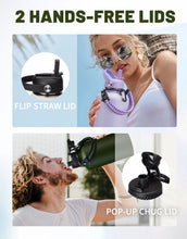 Load image into Gallery viewer, Half Gallon Water Bottle Insulated - 64 oz Water Bottle with Carrying Sleeve, Paracord Handle, Straw Spout Lid, Leak-proof Metal Hydro Water Jug for Workout Sport Hiking Gym, Purple Big Flask Thermo