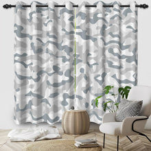 Load image into Gallery viewer, Xiazhilaio 52 x 84 Inch Blackout Curtains with Gray Camouflage Print, Modern Casual Military-Inspired Style Room Darkening Drapes for Bedroom Living Room Window Treatments, 2 Panels