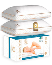 Load image into Gallery viewer, Royal Therapy King Memory Foam Pillows 2-Pack - Shredded Memory Foam Pillow for All Sleep Positions - Medium Firm Pillow with Adjustable Loft, Bamboo Rayon Cover, CertiPUR-US, Oeko-TEX Certified