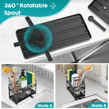 Load image into Gallery viewer, Sinnsally Kitchen Sponge Holder,2 Tier Sink Caddy Organizer with High Brush Holder,Stainless Steel Sink Box Dish Scrubber Holder,Soap Tray for Kitchen Counter Accessories & Storage Rack (Black)