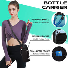 Load image into Gallery viewer, DIGJUPER Stainless Steel Flask Water Bottle - 32oz/40oz/64oz Insulated Water Bottle with Straw & Spout Lids, Paracord Handle, Strap Sleeve, Protective Cup Mat, Hydro Thermo Perfect for Sports Office