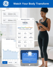 Load image into Gallery viewer, GE Smart Scale for Body Fat, BMI Muscle Mass Digital Bathroom Weight Scales Bluetooth Electronic Body Composition Monitor for People with App Large Display, Accurate 400lb Weighing