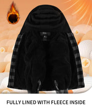 Load image into Gallery viewer, JACKETOWN Boys Fleece Jacket Kids Plaid Flannel Shacket Shirts Sherpa Hoodie Zip Up Sweatshirt Winter Coat 6-15 Years Dark Grey 10-11 Years