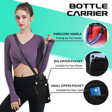 Load image into Gallery viewer, 40oz Insulated Water Bottle with Straw, Paracord Handle & Carrier Bag, Wide Mouth Vacuum Insulated Hydro Bottle, Stainless Steel Thermo Mug Flask for Sports Office School, Cold 48Hrs & Hot 24Hrs