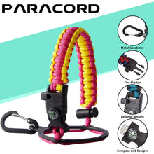 Load image into Gallery viewer, 32/40/64oz Insulated Water Bottle with Paracord Handle, Sleeve Carry Strap, Straw Spout Lid, Wide Mouth Metal Canteen Sports Thermo Mug, Leak & Sweat Proof Cold Flask Jug for Camping Traveling