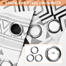 Load image into Gallery viewer, Xiazhilaio 52x63 Inch Blackout Curtains with Black & Gray Geometric Boho Pattern, Scandinavian Modern Minimalist Style Room Darkening Drapes for Bedroom Living Room Window Treatments, 2 Panels