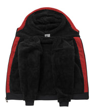 Load image into Gallery viewer, SECOOD Kids Hoodie Fleece Jacket Warm Sherpa Lined Zip Up Hooded Sweatshirt Soft Winter Coat Boys Girls School Outerwear D Red