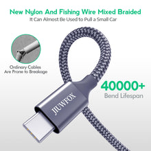 Load image into Gallery viewer, JIUWFOX USB to USB C Cable 3ft, (5 Pcak) Charger Cord Fast Charging for iPhone Air 17 16 Pro Max, Galaxy S25 S24 S23 A15 A16 A35 A36 A55 A56, Pixel 9, Moto G and More