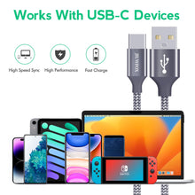 Load image into Gallery viewer, JIUWFOX USB to USB C Cable 3ft, (5 Pcak) Charger Cord Fast Charging for iPhone Air 17 16 Pro Max, Galaxy S25 S24 S23 A15 A16 A35 A36 A55 A56, Pixel 9, Moto G and More