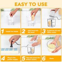 Load image into Gallery viewer, TURNRISE Electric Chicken Shredder Tool: 250W Multifunctional Press-to-Operate Meat Shredder Tool with Large Capacity - Meat Grinder for Chicken Breast, Meats, Fruits, Vegetables, Nuts (White)