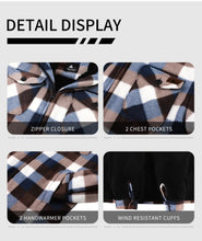 Load image into Gallery viewer, JACKETOWN Boys Fleece Jacket Kids Plaid Flannel Shacket Shirts Sherpa Hoodie Zip Up Sweatshirt Winter Coat 6-15 Years Coffee 10-11 Years