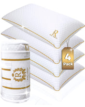 Load image into Gallery viewer, Royal Therapy Queen Memory Foam Pillows 4-Pack - Shredded Memory Foam Pillow for All Sleep Positions - Medium Firm Pillow with Adjustable Loft, Bamboo Rayon Cover, CertiPUR-US, Oeko-TEX Certified
