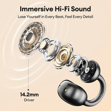 Load image into Gallery viewer, PAXA M100 Clip On Ear Headphones, Open Ear Earbuds Wireless Bluetooth 5.4, Clip On Earbuds with LCD Touchscreen, Lightweight Comfort Open Ear Headphones for Sports, Fitness, and Workouts, Black