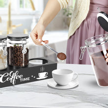 Load image into Gallery viewer, OARSE 3 PCS Glass Coffee Container with Wooden Shelf,3 x 54 oz Glass Coffee Bean Storage Container with Airtight Locking Clamp Lid Spoons Coffee Canister Set,Jars for Coffee Beans,Nuts,Tea,Sugar