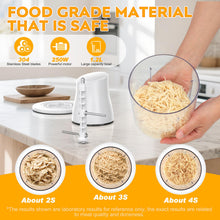 Load image into Gallery viewer, TURNRISE Electric Chicken Shredder Tool: 250W Multifunctional Press-to-Operate Meat Shredder Tool with Large Capacity - Meat Grinder for Chicken Breast, Meats, Fruits, Vegetables, Nuts (White)