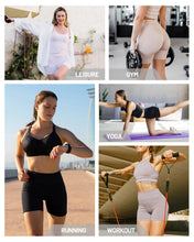 Load image into Gallery viewer, Runhit No Front Seam Biker Shorts for Women - 5'' High Waisted Workout Gym Yoga Athletic Compression Spandex Shorts with Tummy Control Red Medium