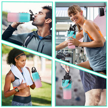 Load image into Gallery viewer, 32oz Stainless Steel Water Bottle -w/Paracord Handle, Straw & Spout Lids, Bottle Sleeve, Reusable Metal Thermo Keep Cold-48h & Hot-24h, Wide Mouth Double-Wall Vacuum Flasks for Sports Fitness