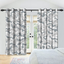 Load image into Gallery viewer, Xiazhilaio 52 x 84 Inch Blackout Curtains with Gray Camouflage Print, Modern Casual Military-Inspired Style Room Darkening Drapes for Bedroom Living Room Window Treatments, 2 Panels
